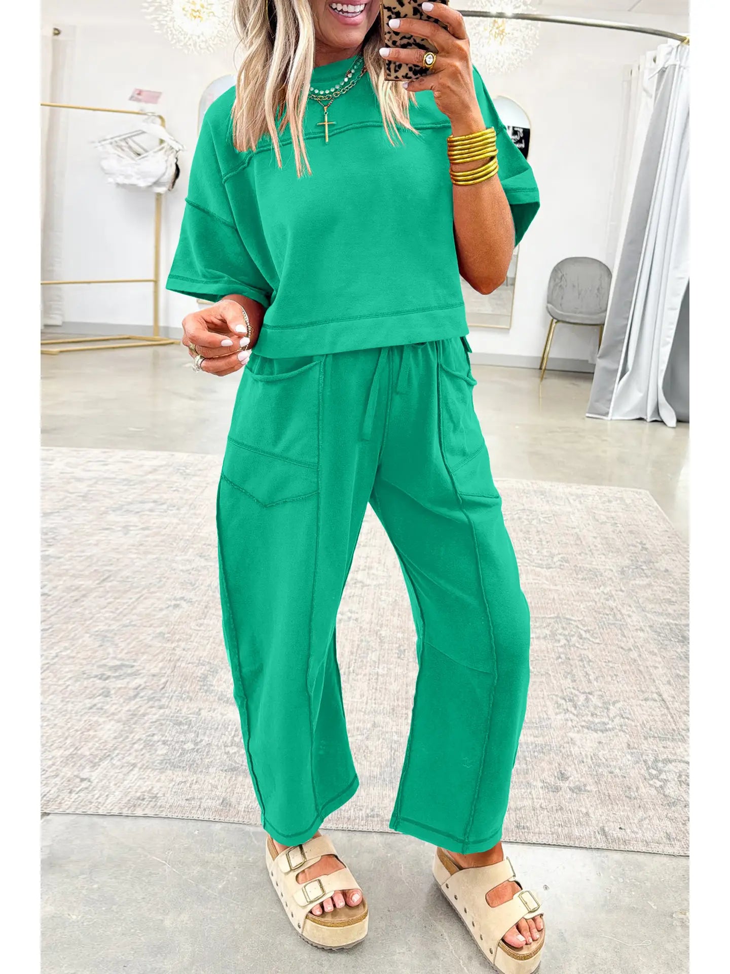 The Boxy Tee with Barrel Pants Set