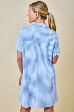 Dale Gingham Easy Shirt Pocket Dress