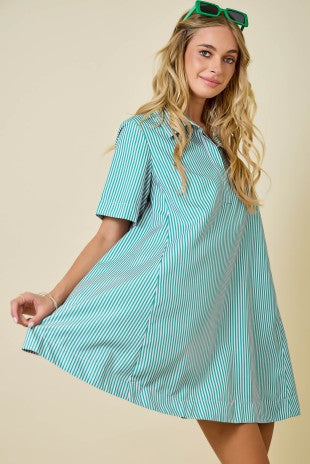 Josie Striped Shirt Swing Dress