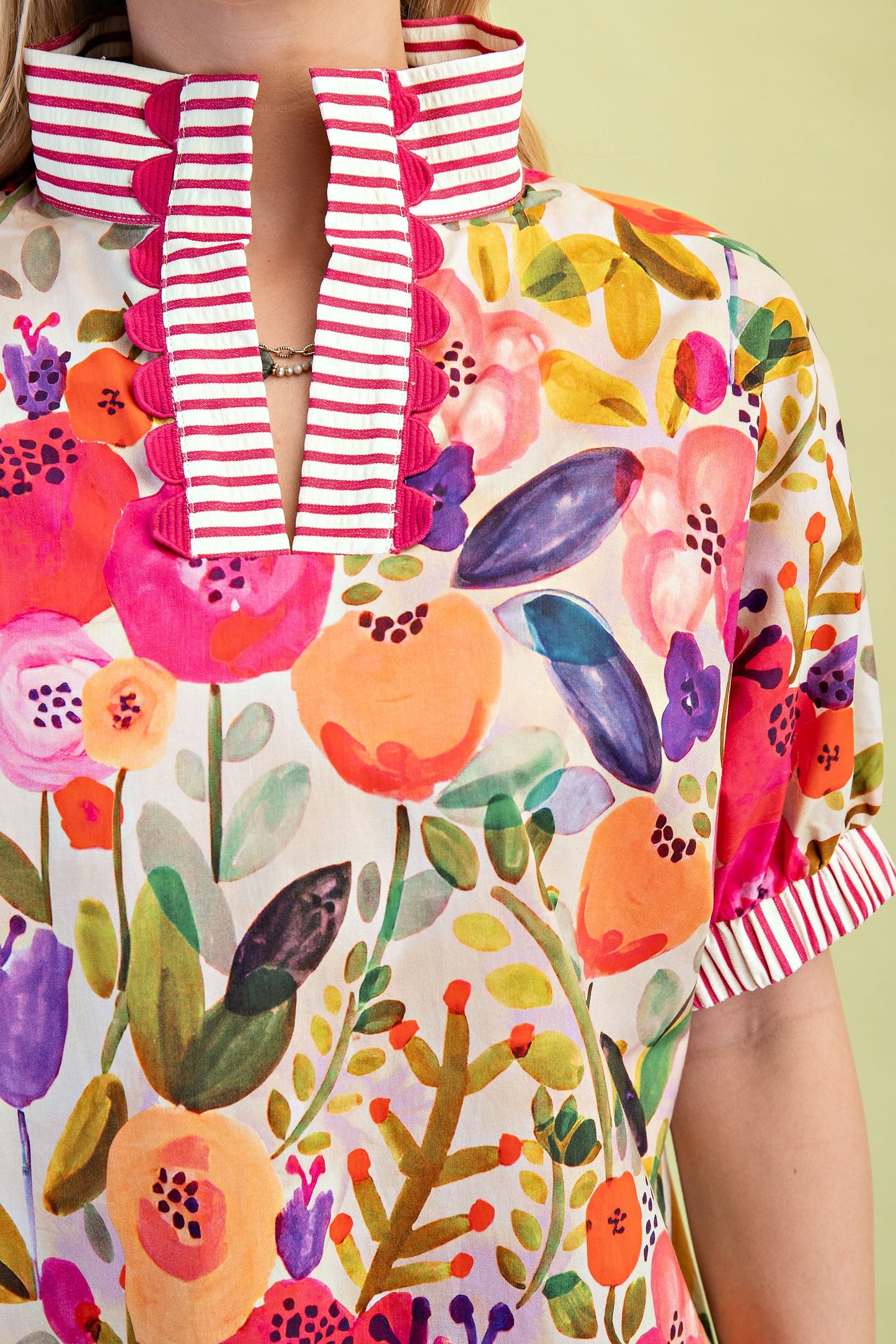 Candi Floral Mock Neck Top