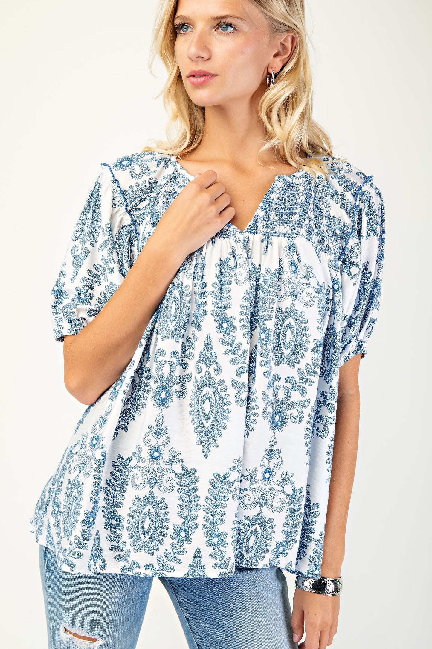 Angie Smocked Top