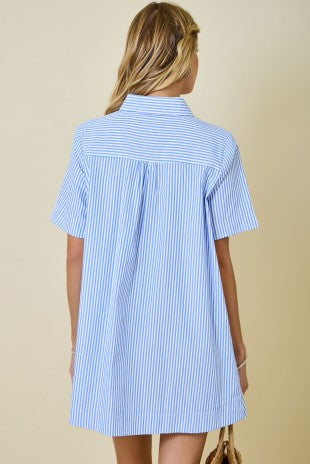Josie Striped Shirt Swing Dress