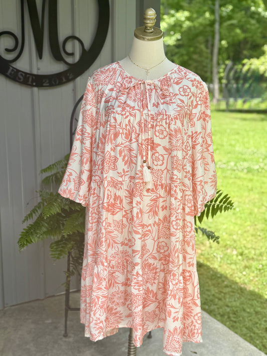 Paisley Boho Printed Baby Doll Dress