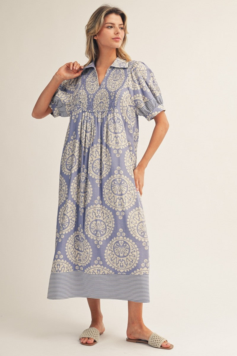 Patti Geo Floral Midi Dress