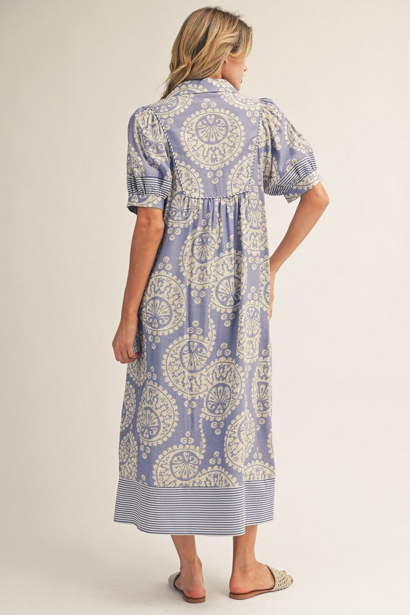 Patti Geo Floral Midi Dress