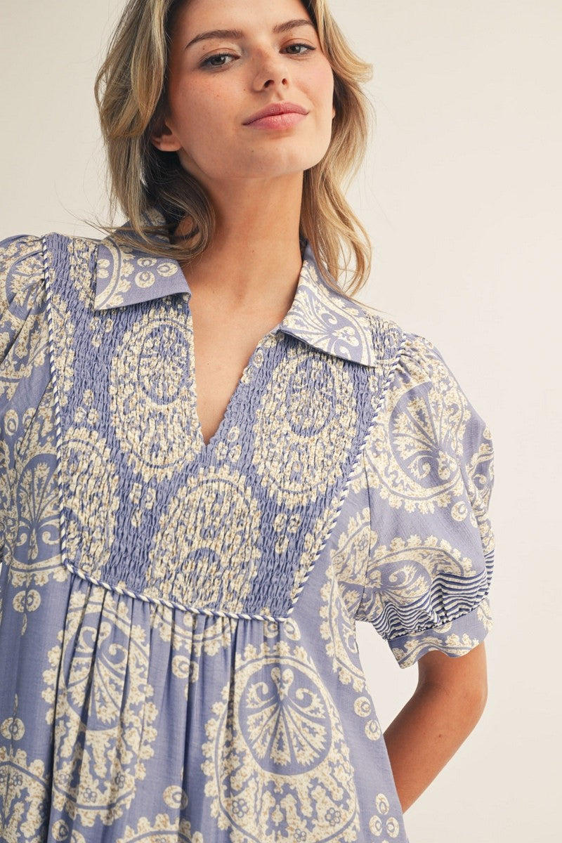 Patti Geo Floral Midi Dress