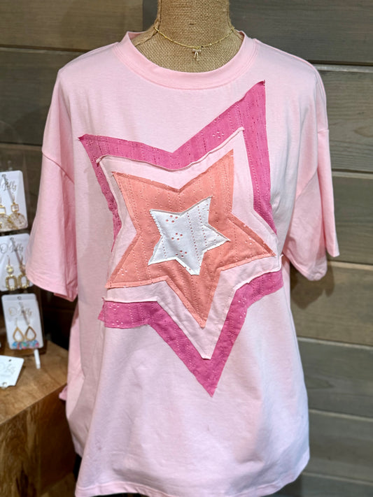 Nelda Eyelet Lace Star Plus Top