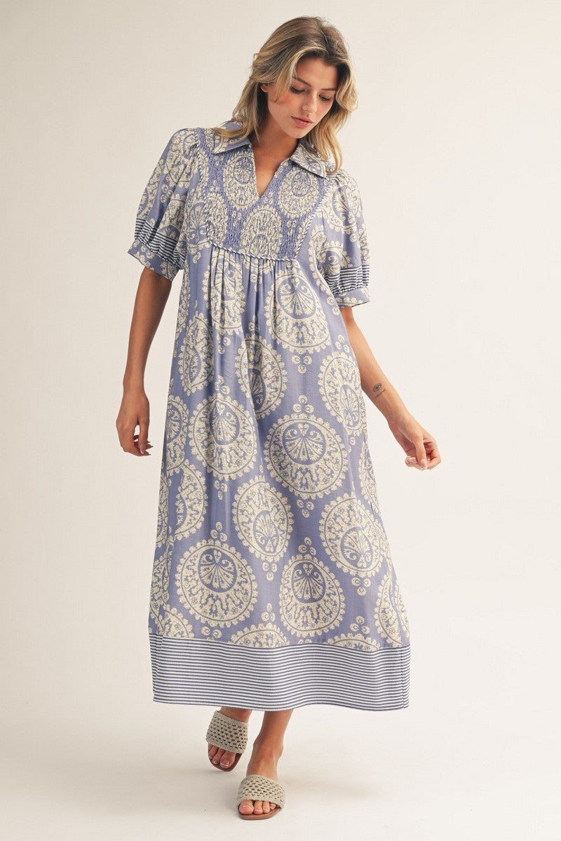 Patti Geo Floral Midi Dress