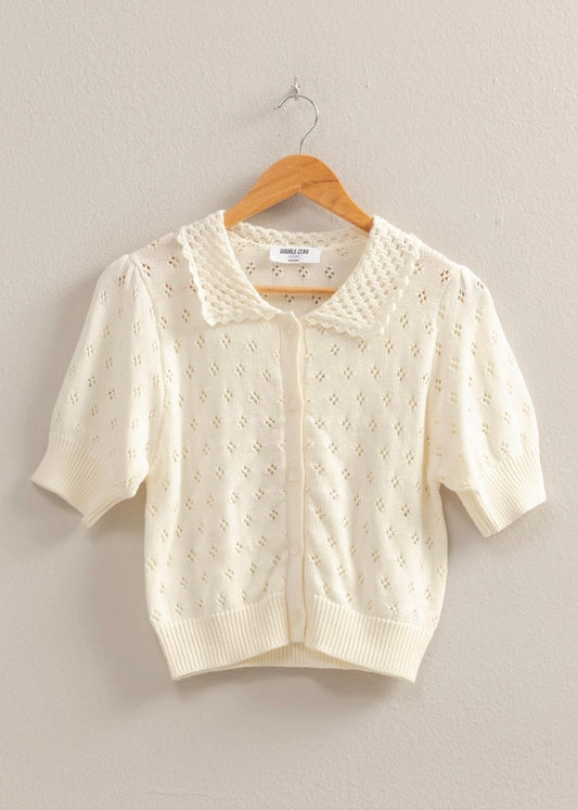 June Scalloped Collared Cardigan