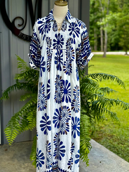 Vanna Smocked Boho Maxi Dress