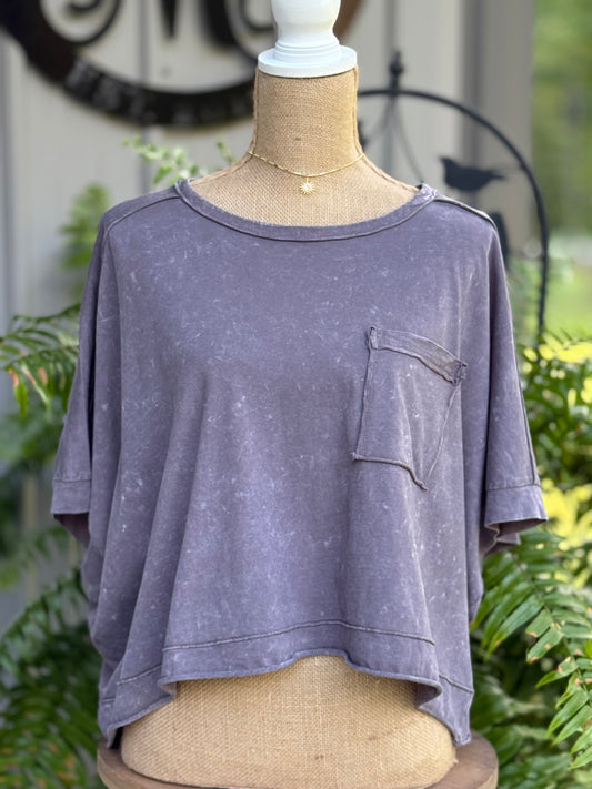 Candy Mineral Washed Oversized Boxy Top