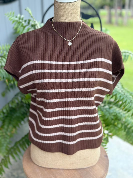 Macy Striped Mock Neck Sweater
