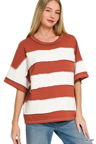French Terry Striped Top