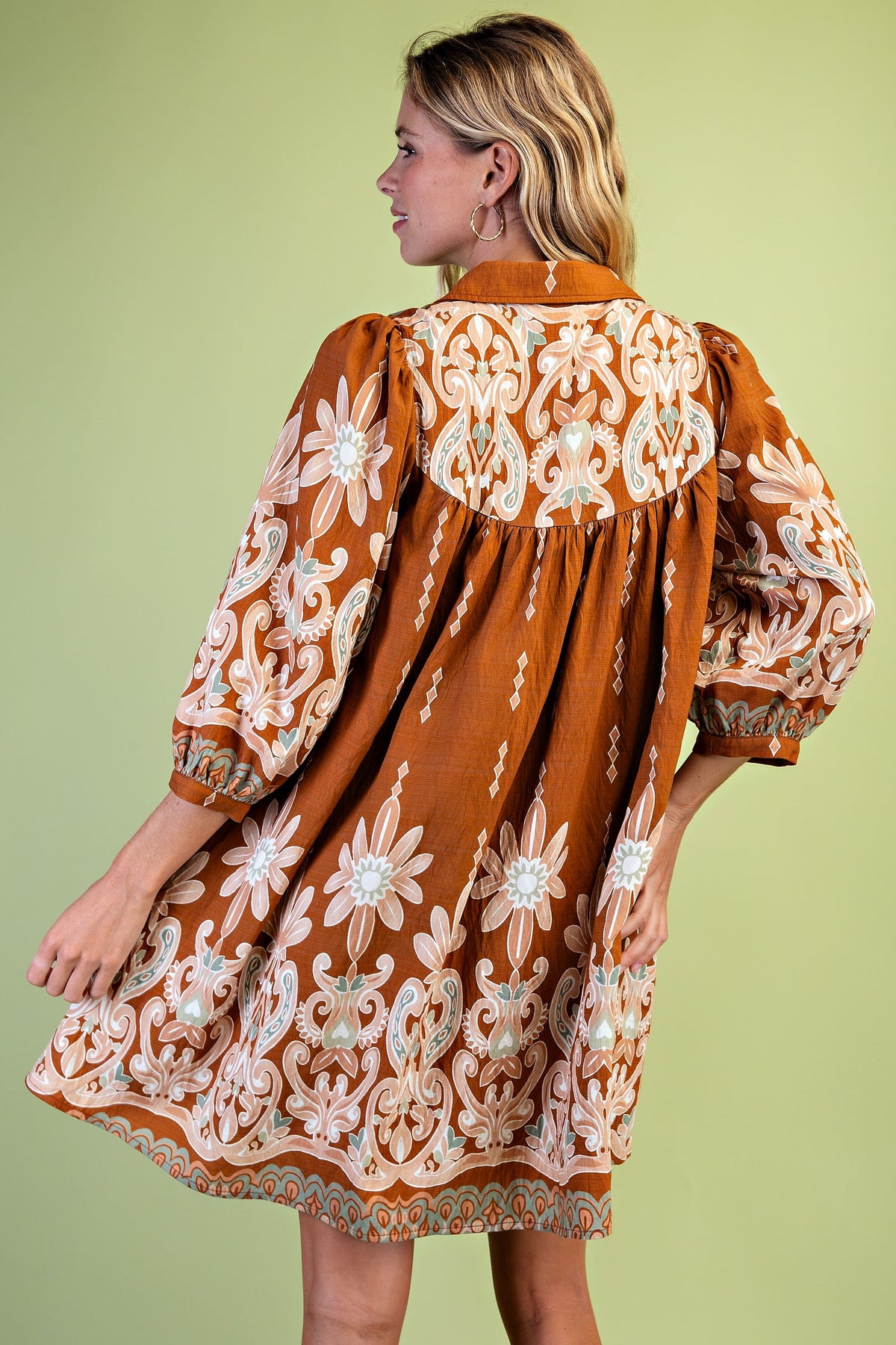 Demi Boho Print Shirt Dress