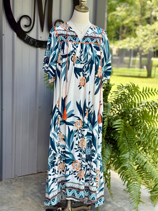 Jenna Boho Style Midi Dress