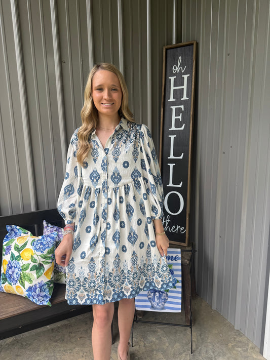 Winona Printed Shirt Dress
