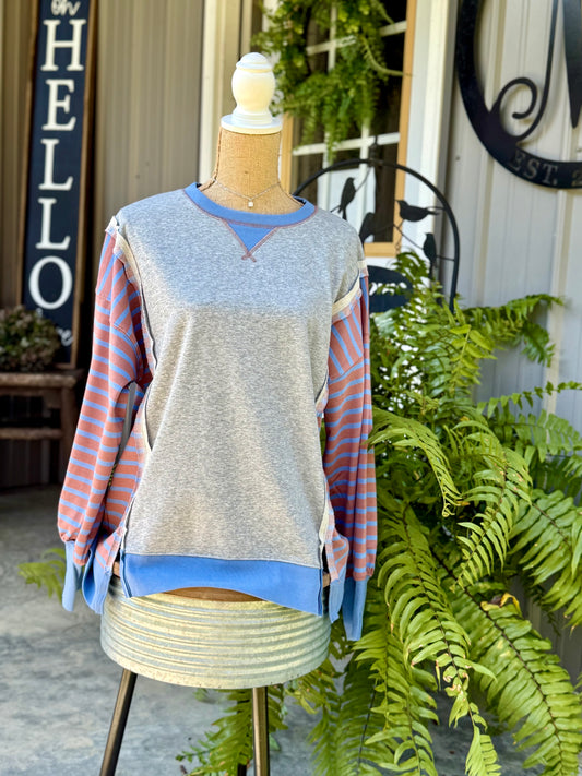 Cora Oversized Striped Pullover