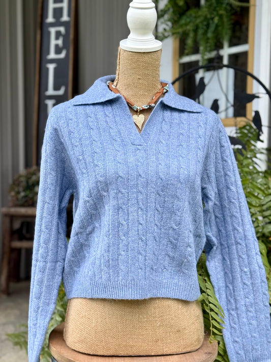 Brook Cable Collared Sweater