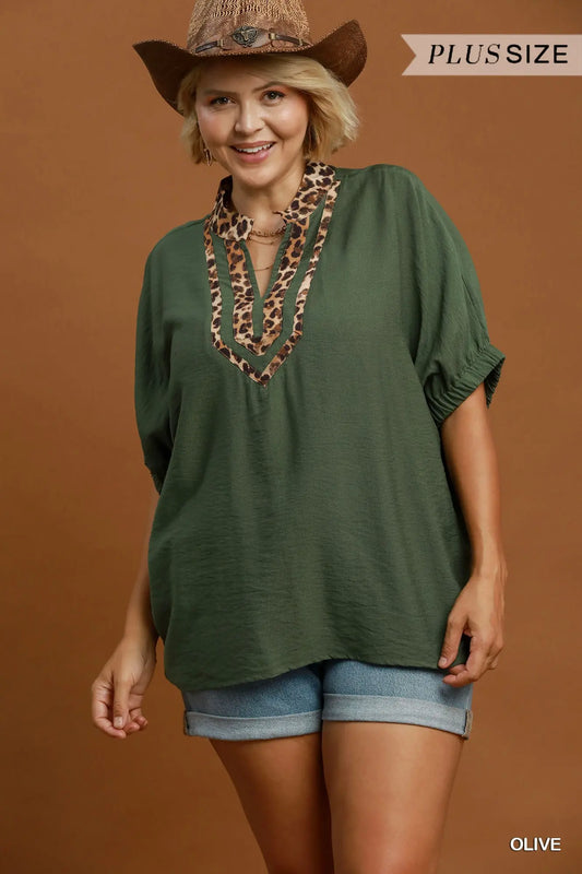 Leopard Print Plus Blouse
