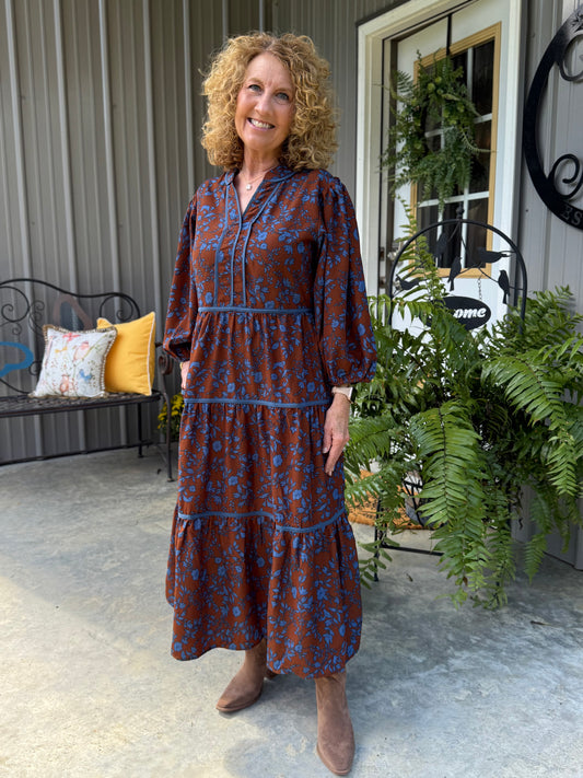 Blair Fall Floral Midi Dress