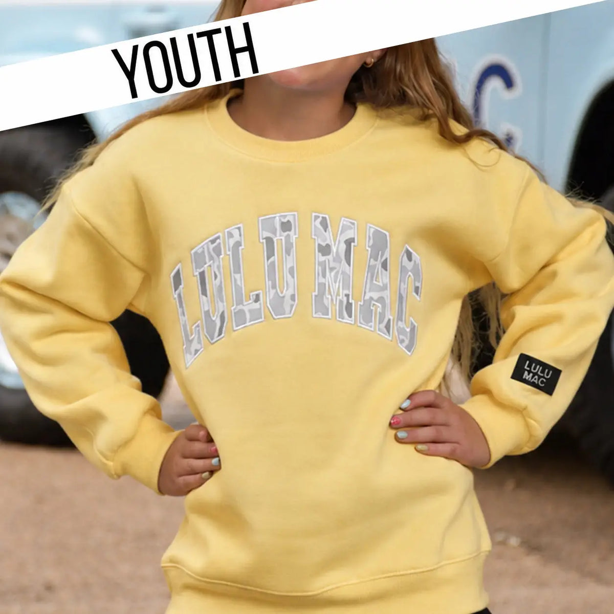 Lulu Mac Camo Logo Youth Sweatshirt