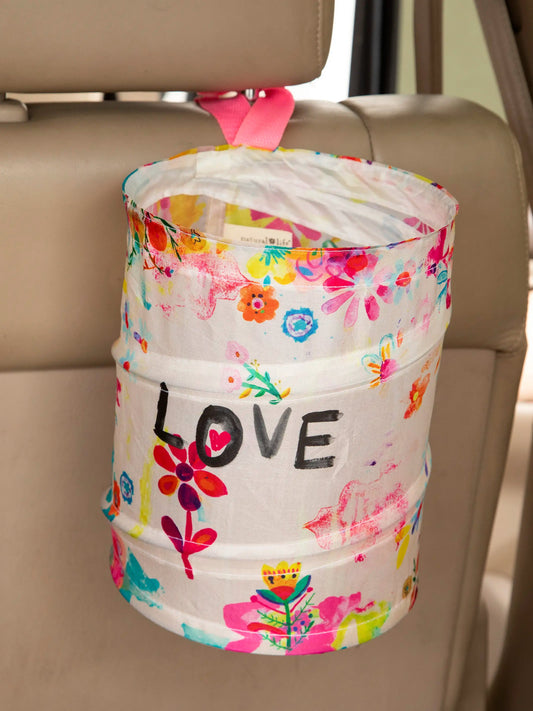 Pop-Up Car Trash Can - Life Is A Canvas Cream Love