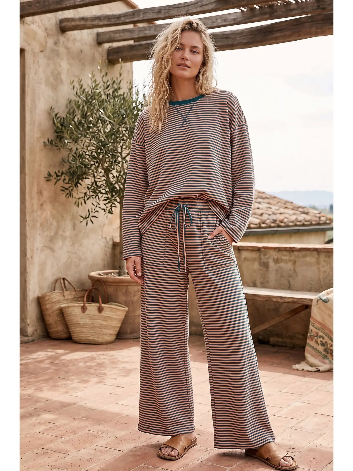 The Striped Long Sleeve Knit Set
