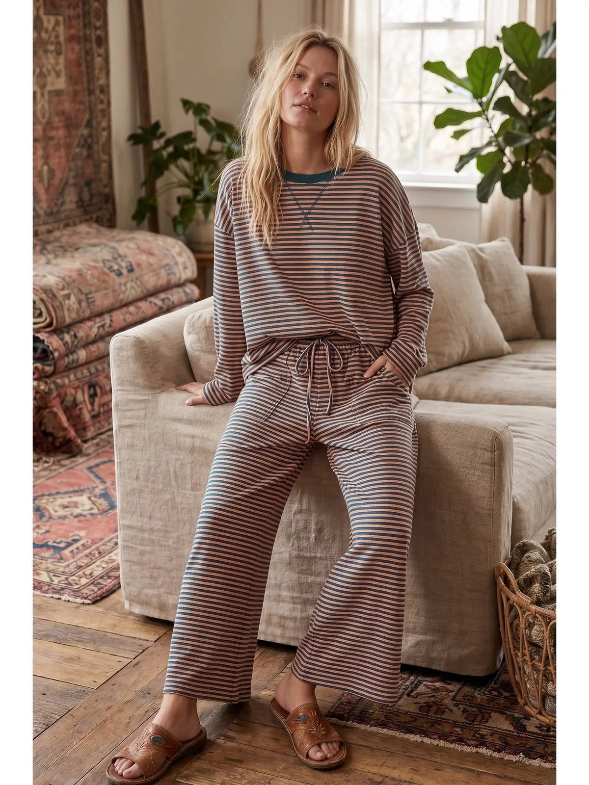 The Striped Long Sleeve Knit Set