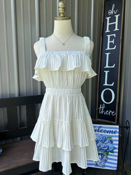 Vanessa Pleated Tiered Dress