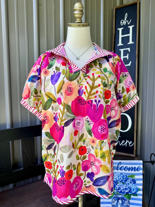 Candi Floral Mock Neck Top