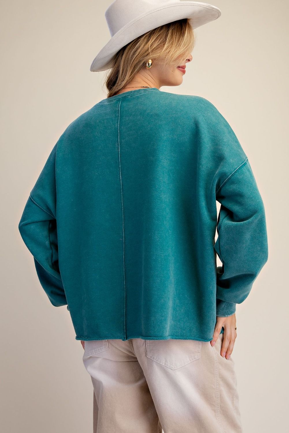 Floral Patch Washed Terry Pullover