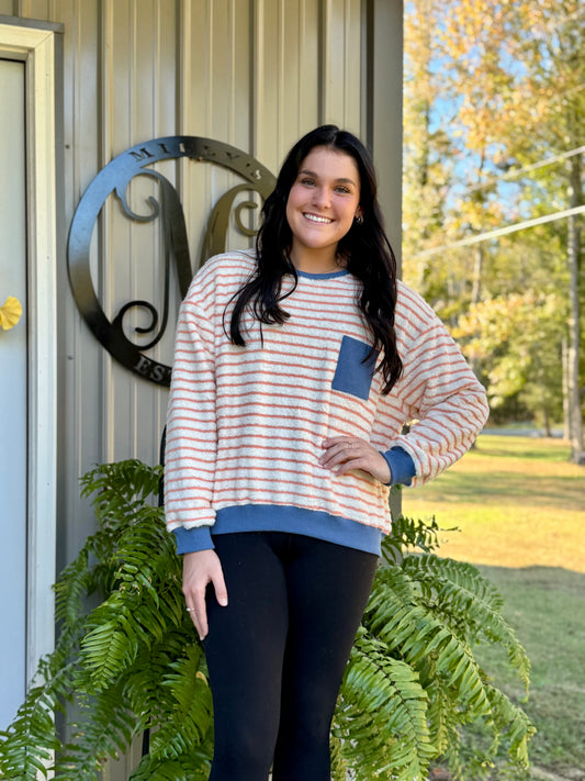 Doni Striped Oversized Crewneck Pullover