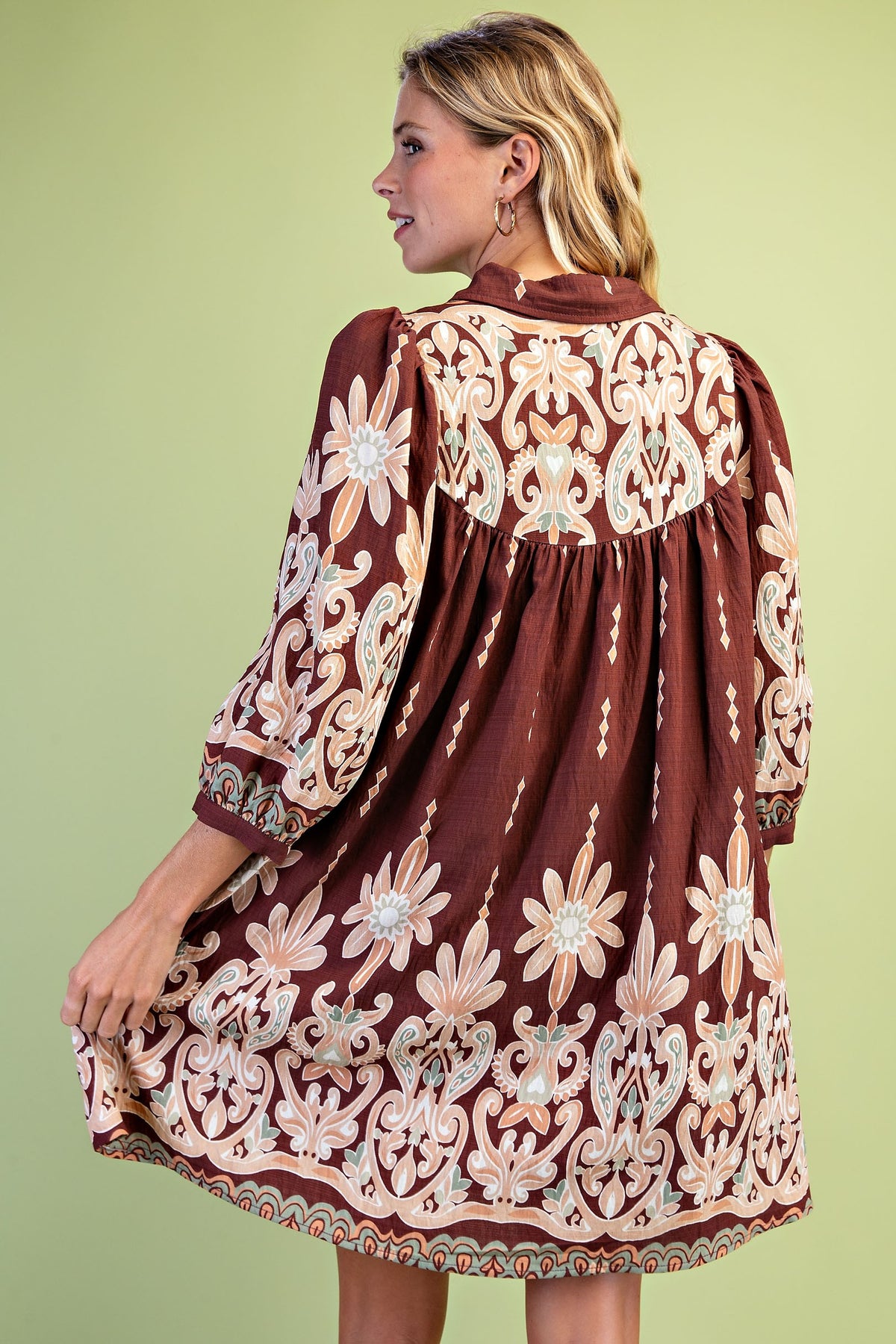 Demi Boho Print Shirt Dress