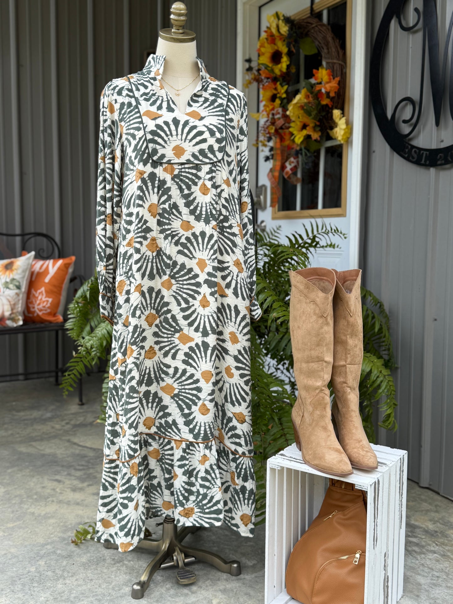 Ashlee Boho Style Midi Dress