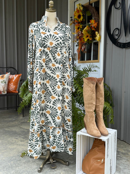 Ashlee Boho Style Midi Dress