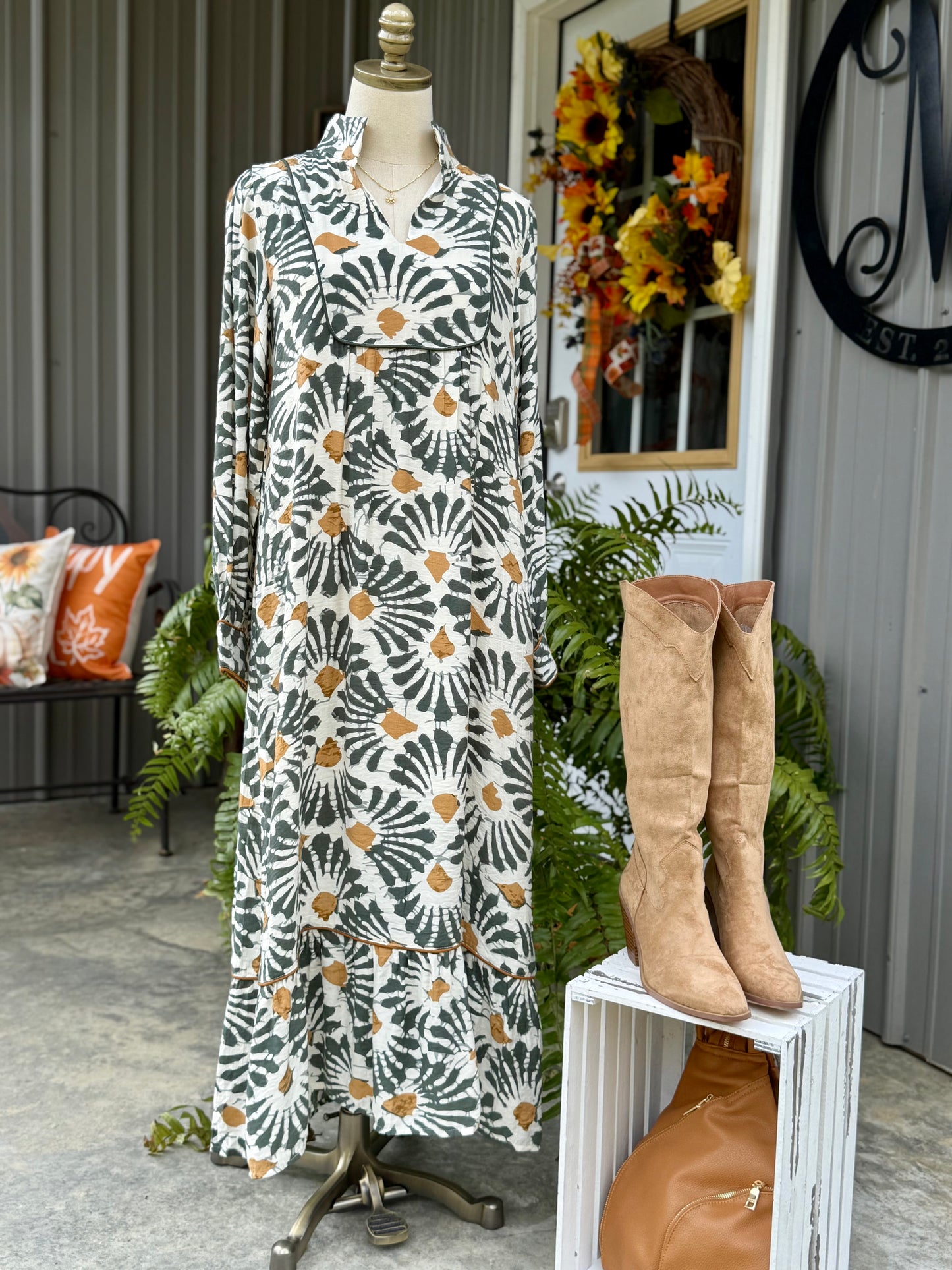 Ashlee Boho Style Midi Dress