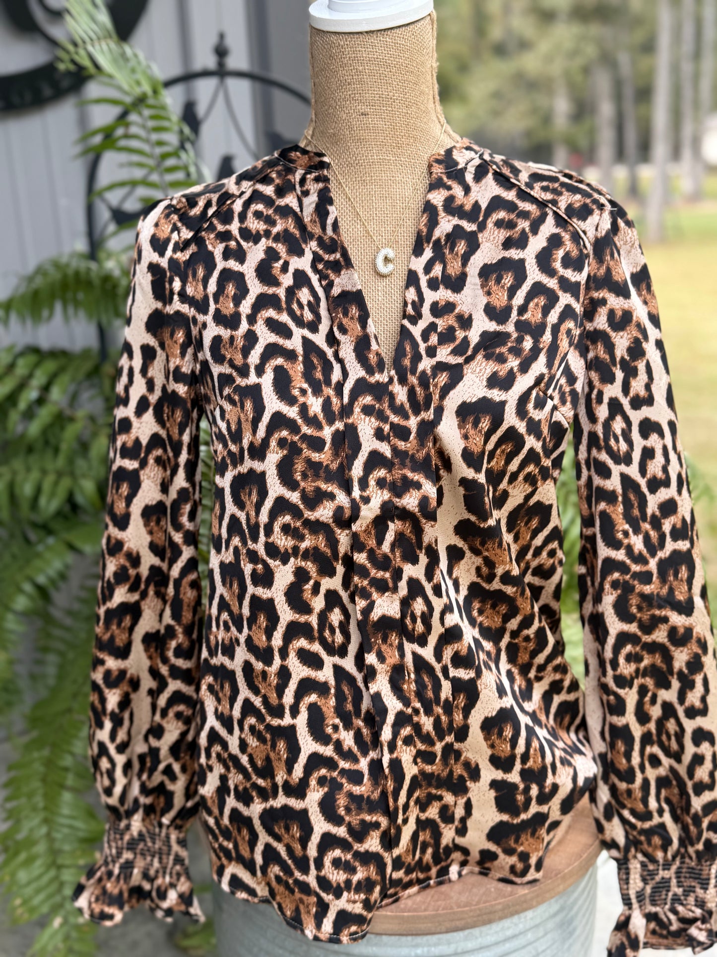 Marian Leopard Henly Blouse