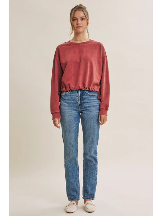 Soft Faded Mineral Washed Sweatshirt