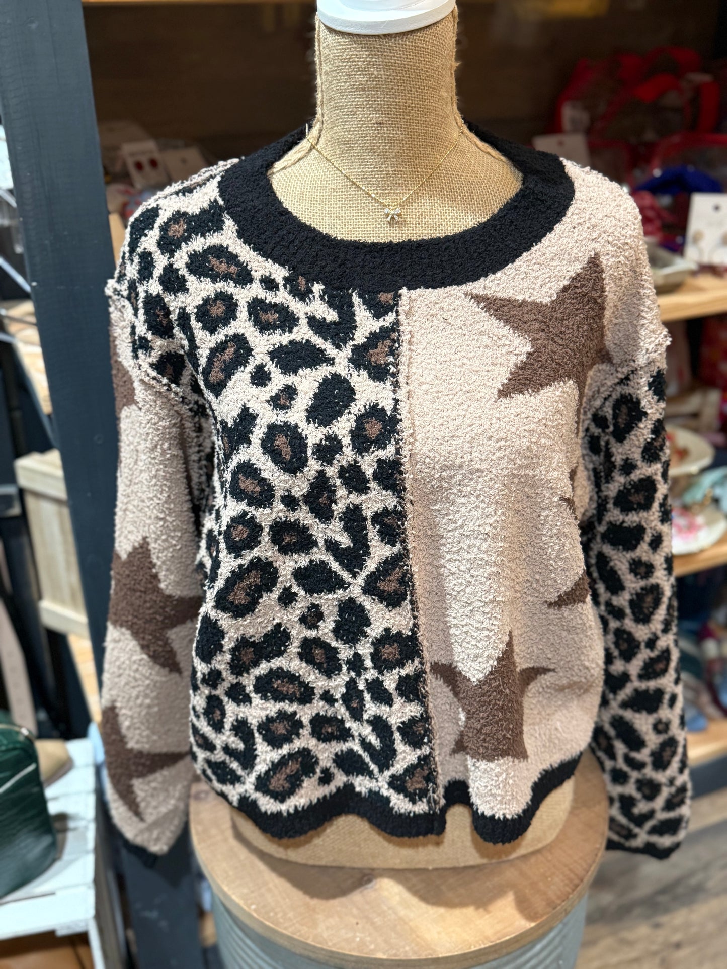 Leopard + Star Sweater