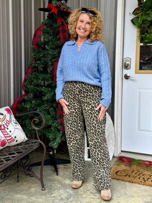 The Slouchy Leopard Barrel Jeans