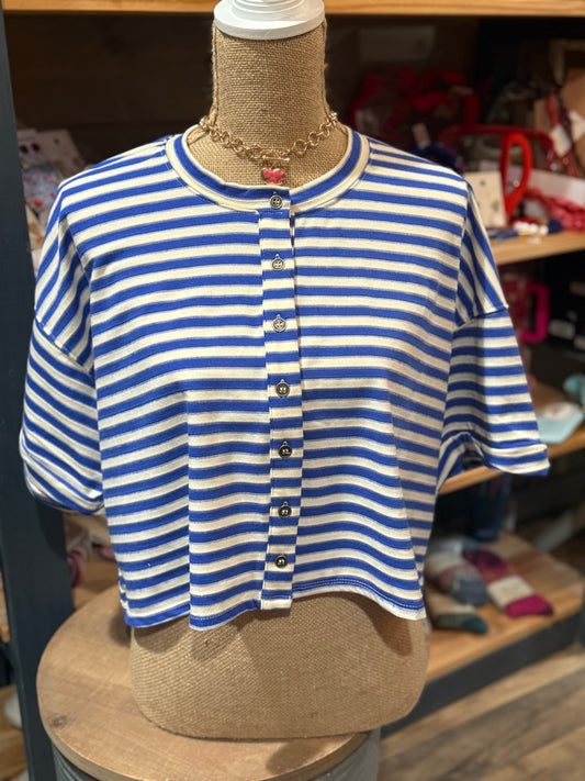 Jada Striped Henley Tee