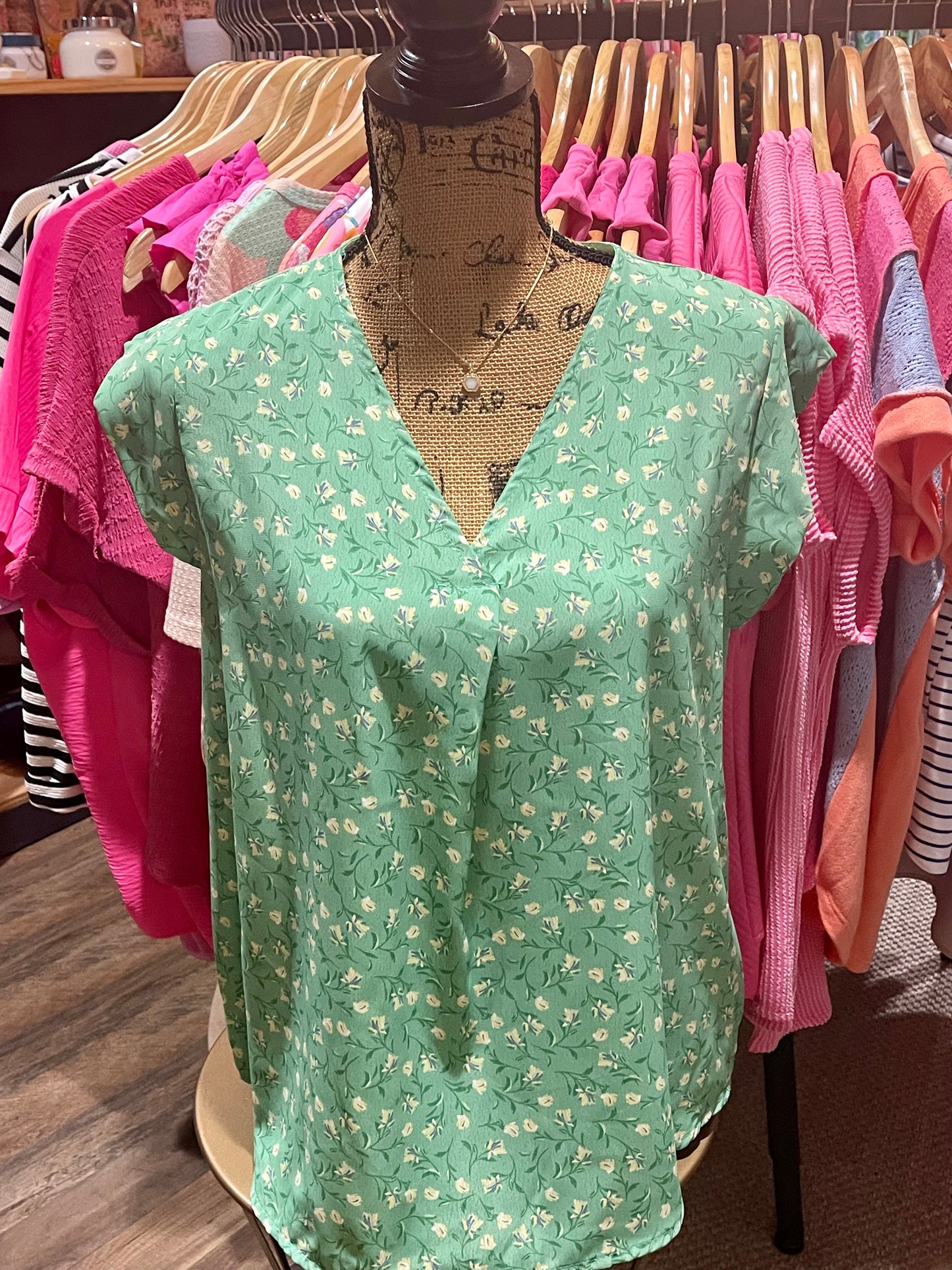 Dana Floral V Neck Top