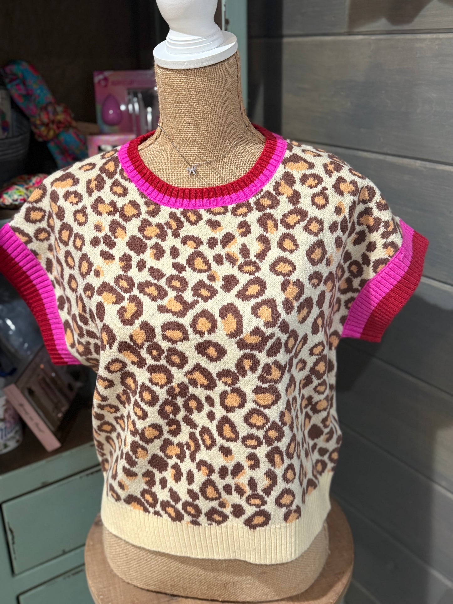 Leopard Round Neck Sweater