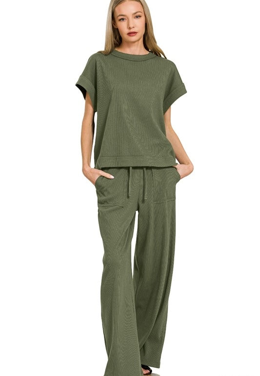 The Easy Ribbed Pant Set