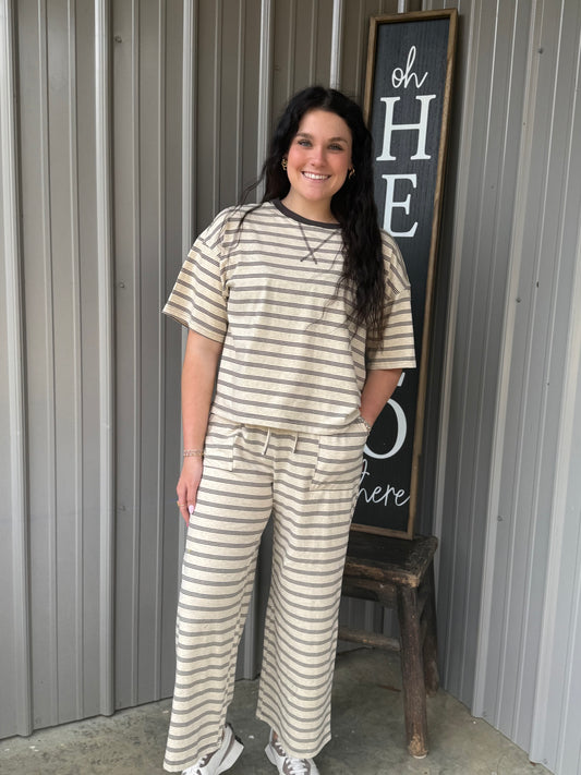 Striped Relaxed Fit Pant Set
