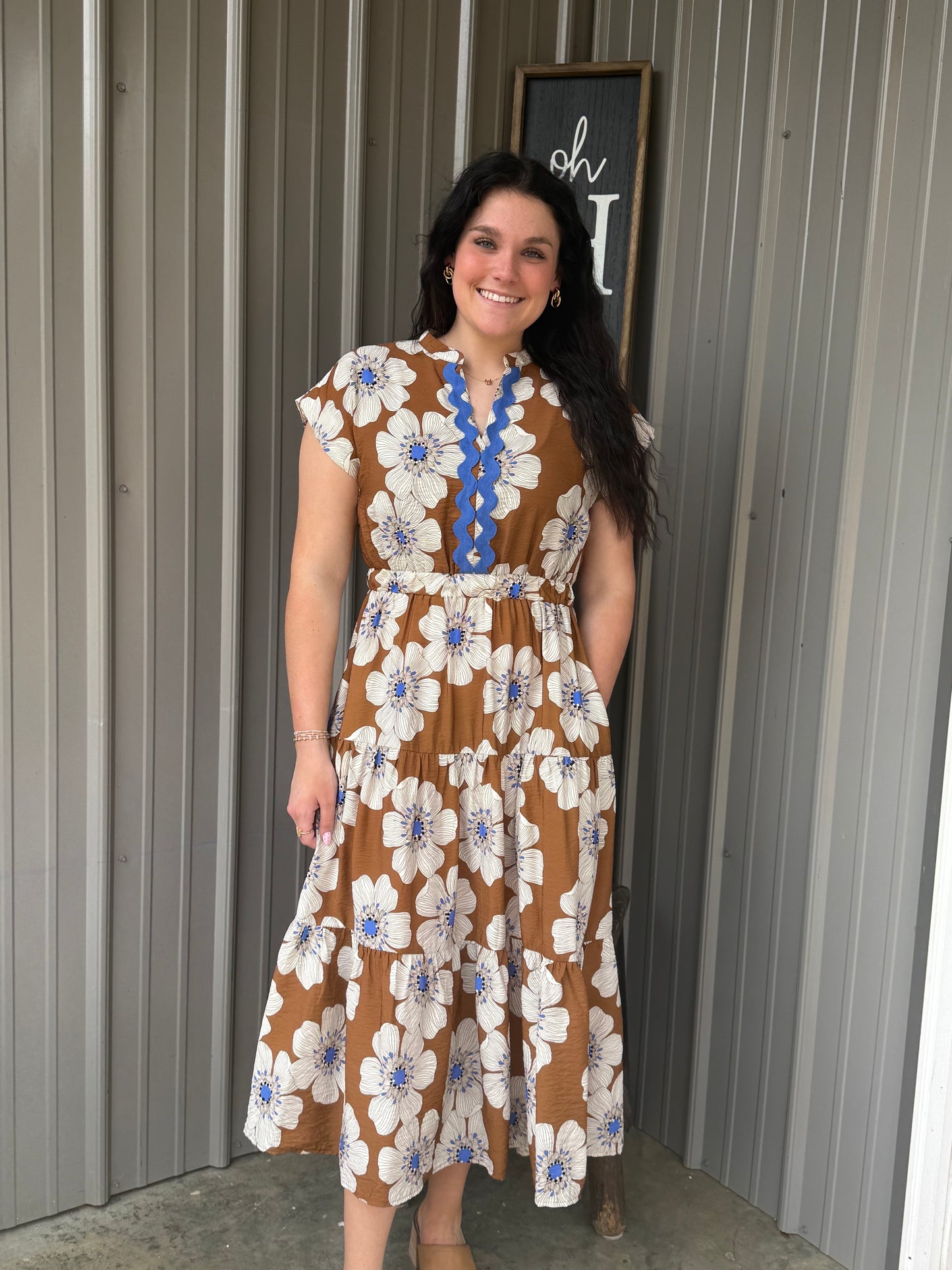 Laura Floral Printed Midi Dress