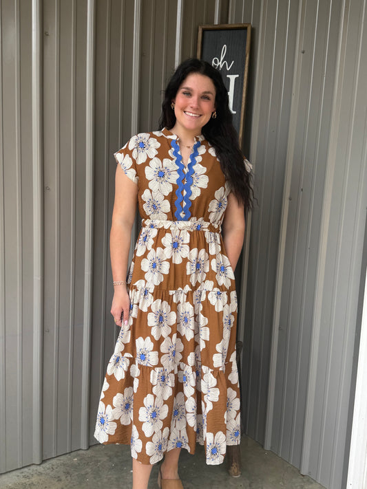 Laura Floral Printed Midi Dress