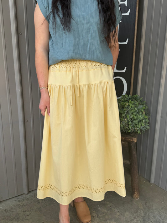 Eyelet Maxi Skirt