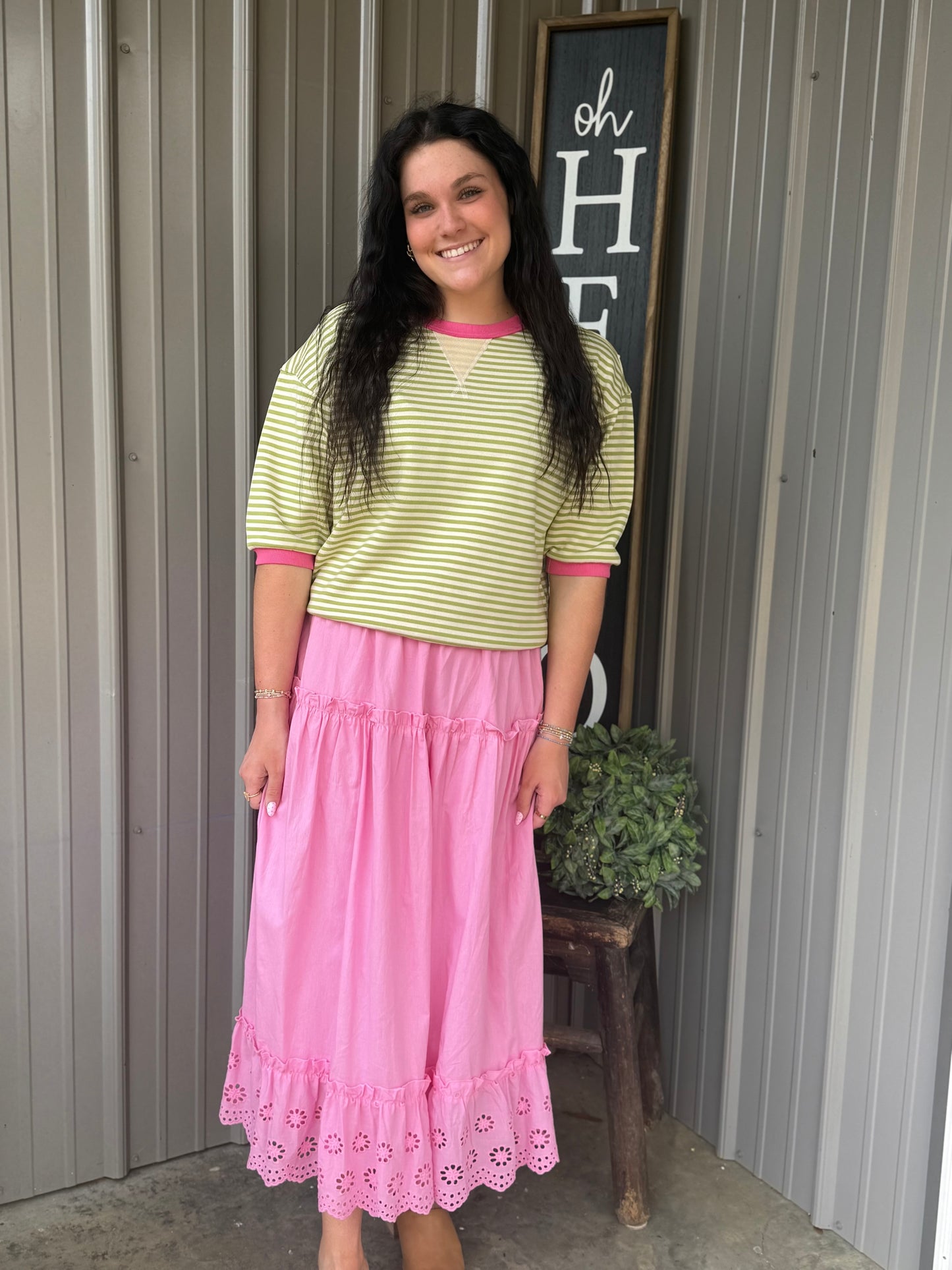 Holly Tiered Eyelet Maxi Skirt