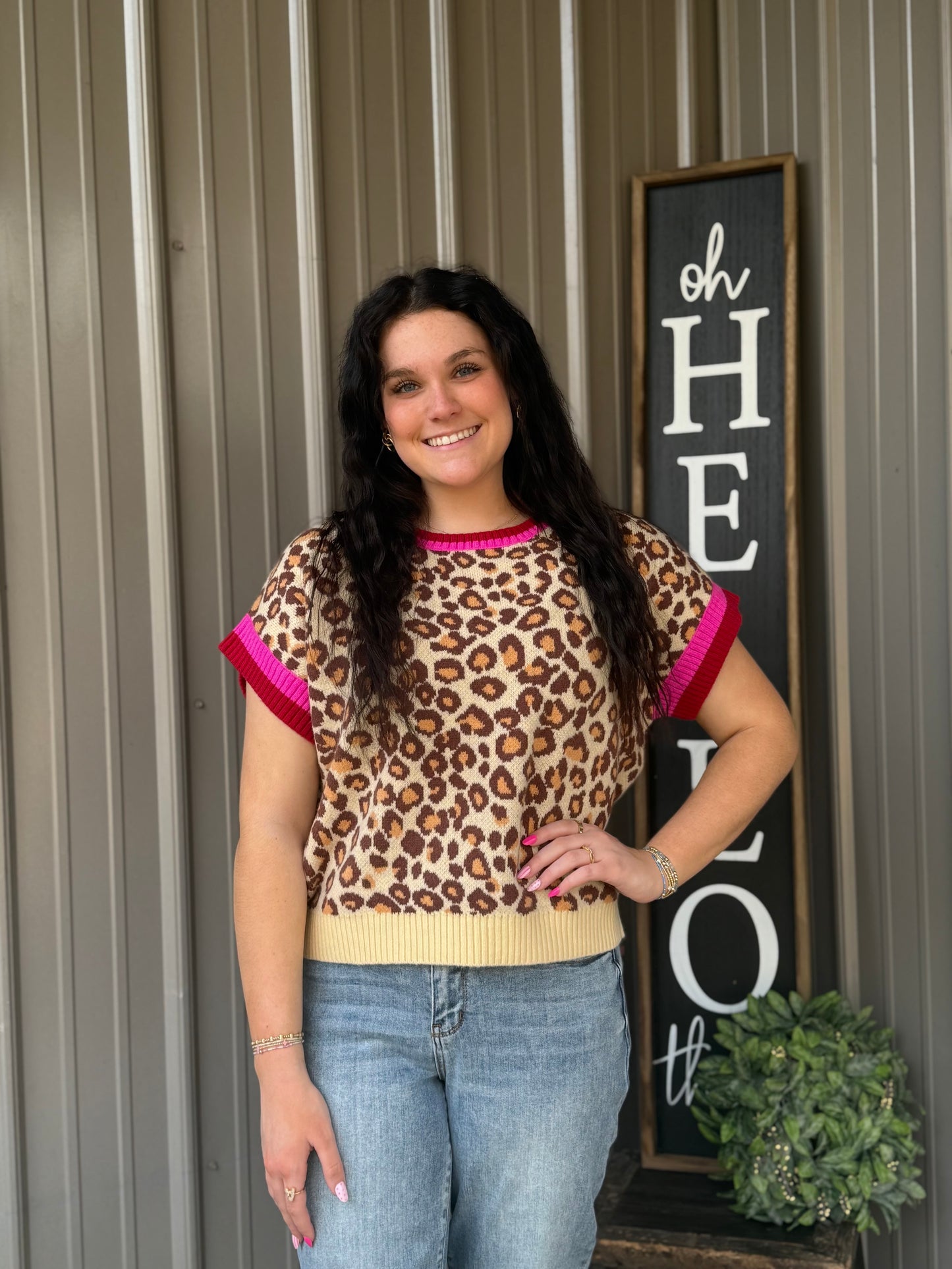 Leopard Round Neck Sweater